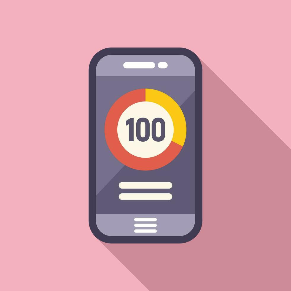 Phone runner score icon flat vector. Digital app vector