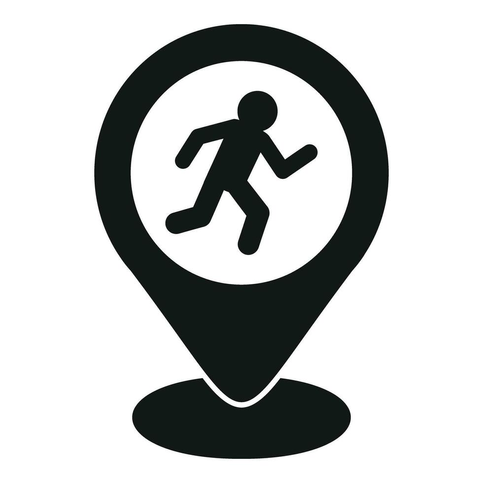 Runner app location icon simple vector. Smart watch vector