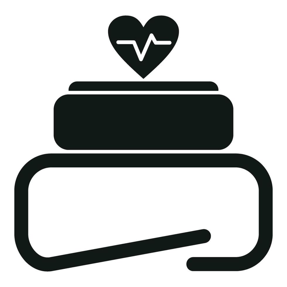 Runner heart rate icon simple vector. Sport smartwatch vector