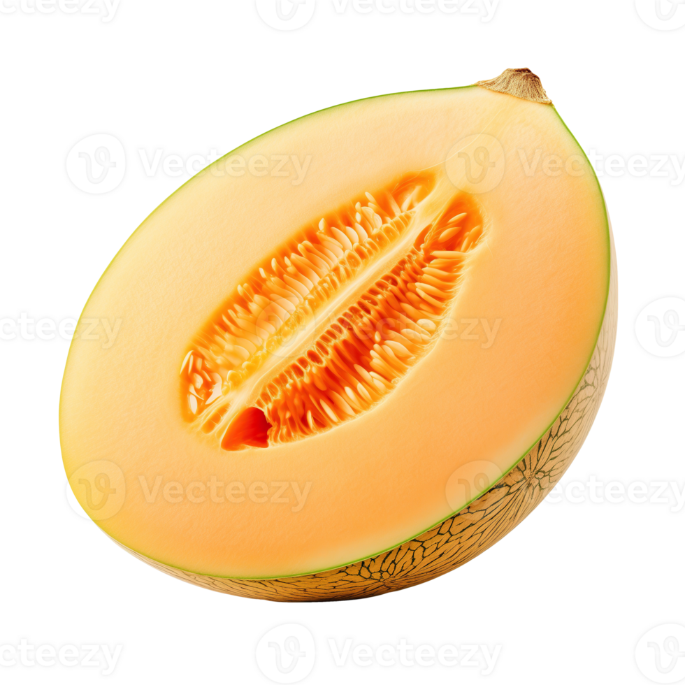 AI generated cantaloupe melon isolated on the transparent background png