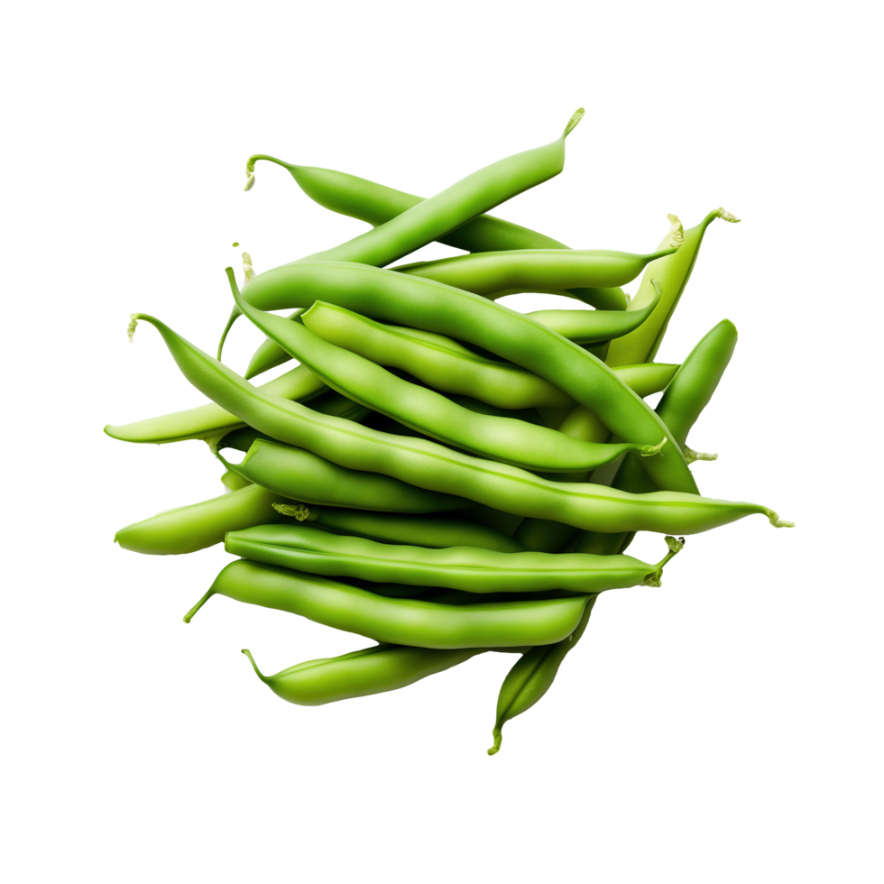 AI generated Fresh green beans isolated on transparent background png