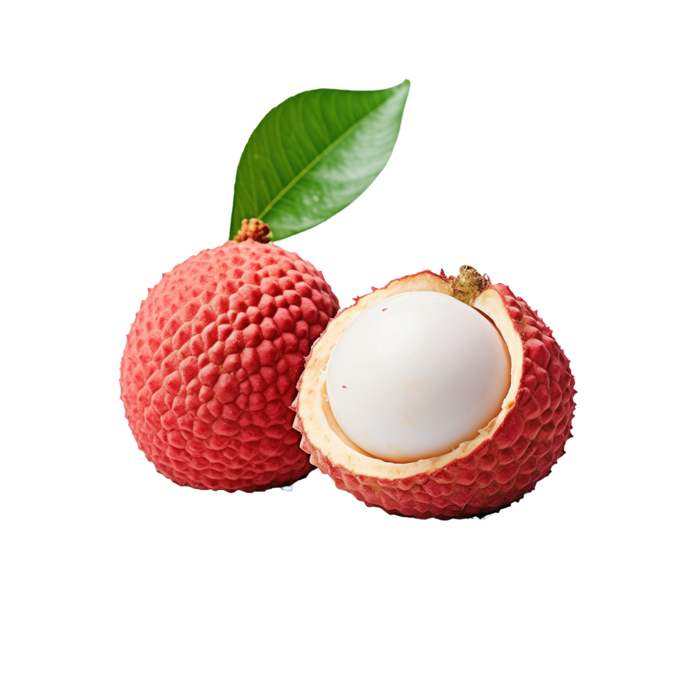 AI generated Fresh lychee fruit isolated on transparent background png