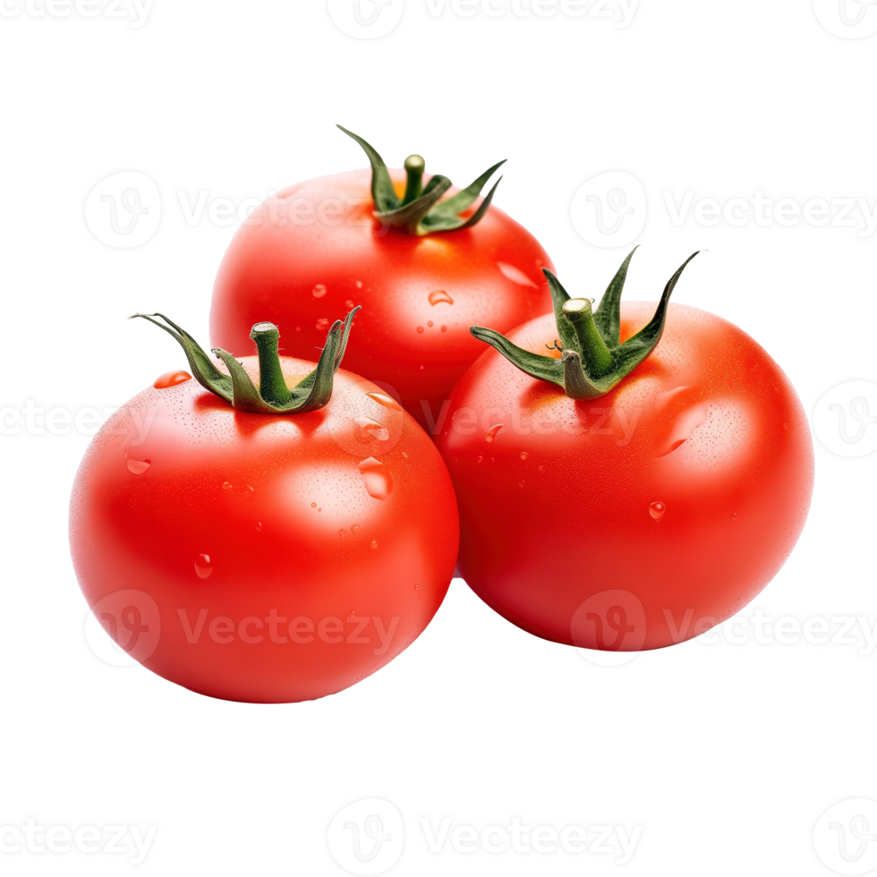 AI generated tomatoes isolated on transparent background png