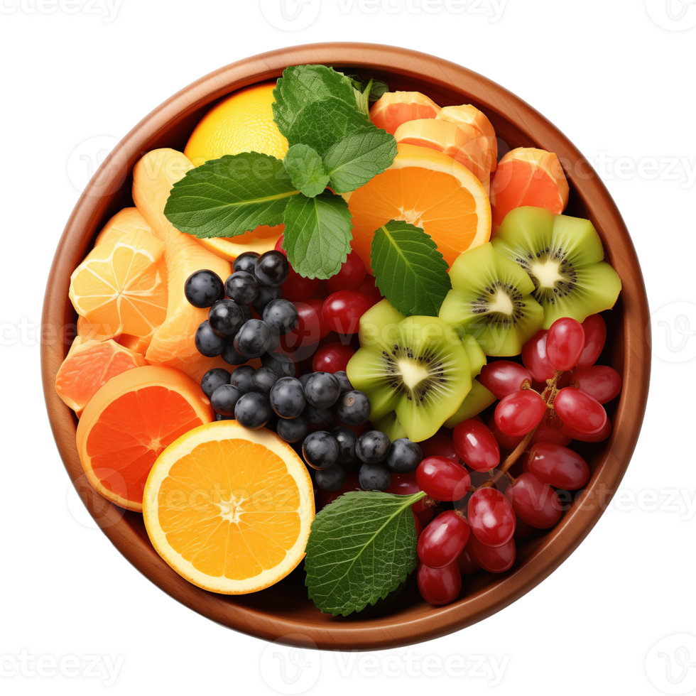 AI generated Bowl with fresh fruits and berries on transparent background png