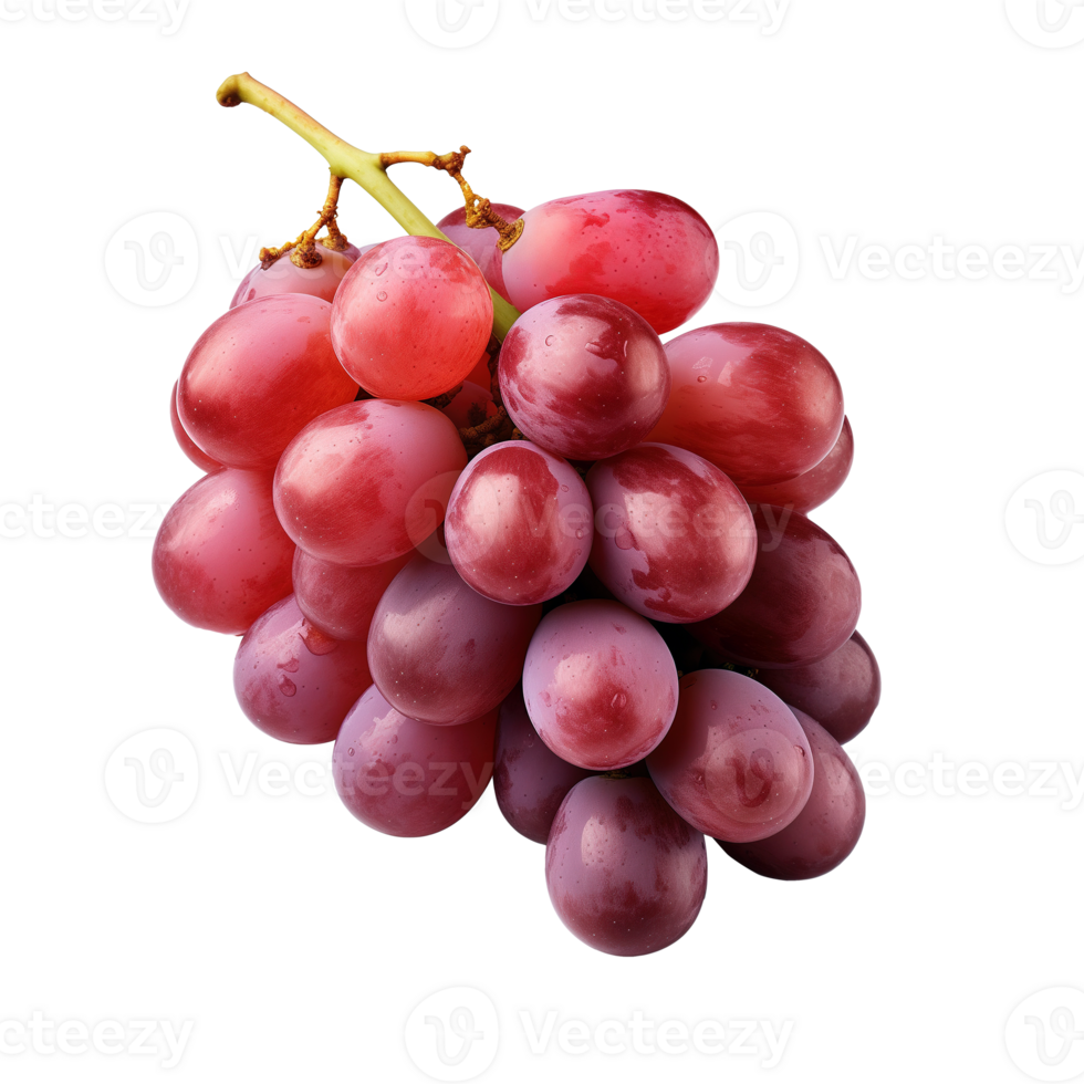 AI generated Bunch of red grapes isolated on transparent background png