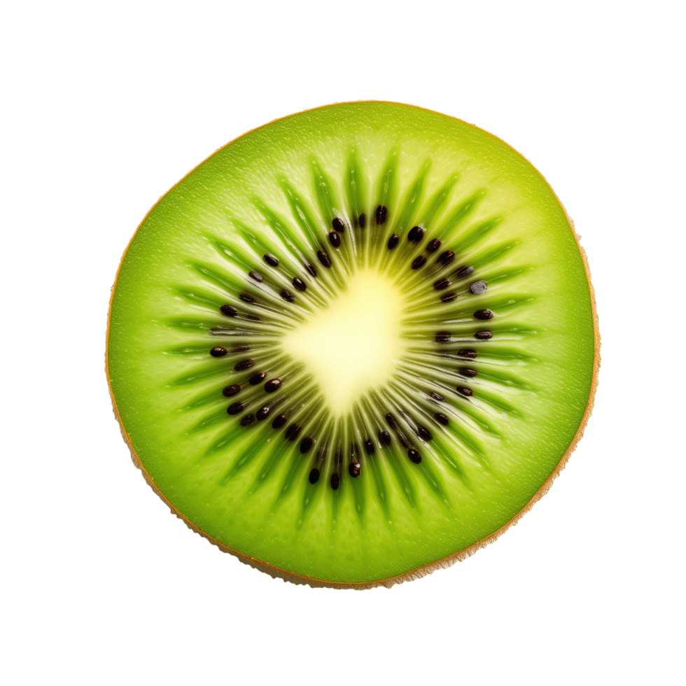 ai generado kiwi Fruta rebanada aislado en transparente antecedentes png