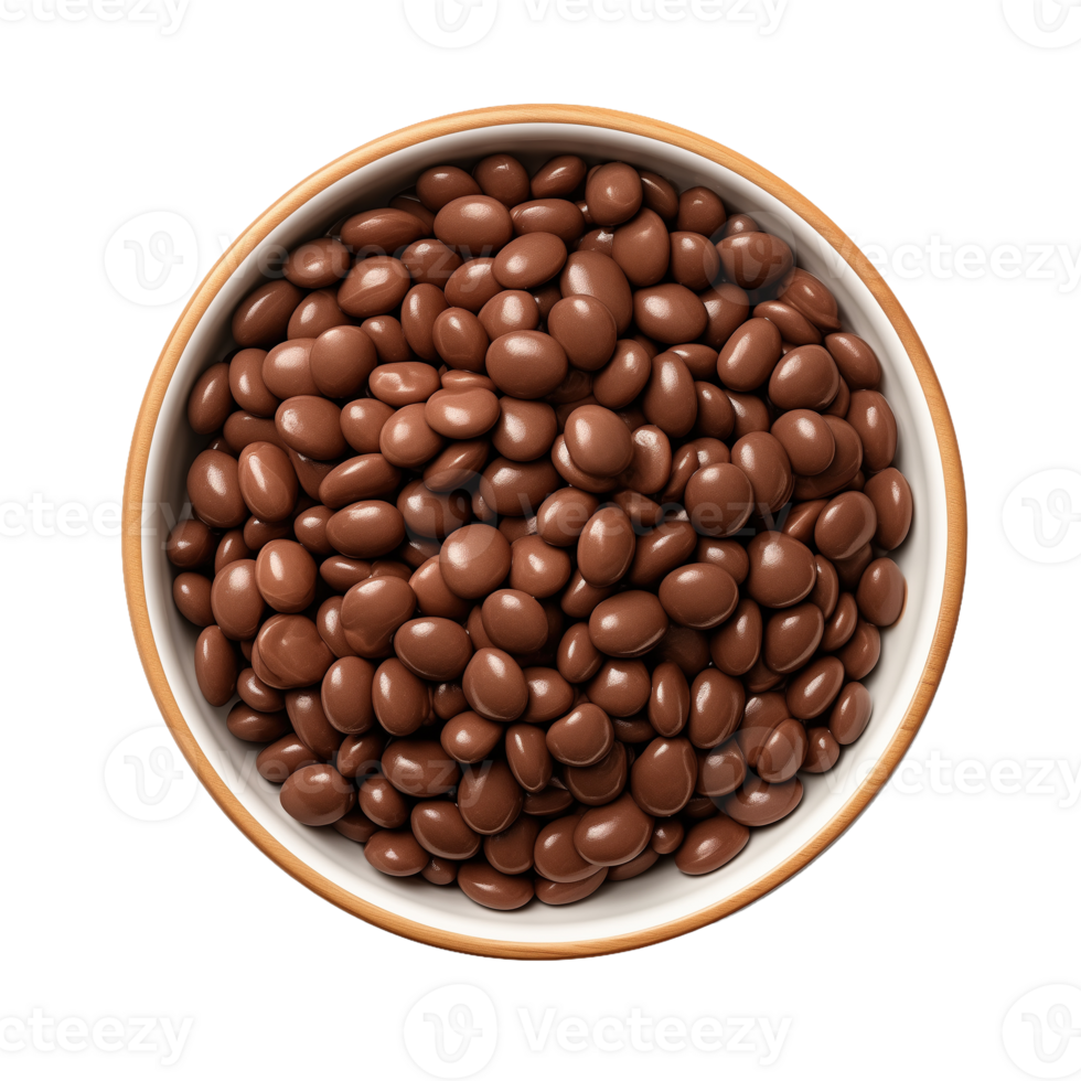 AI generated Bowl of chocolate candies isolated on transparent background png