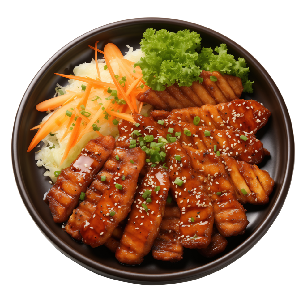 ai genererad fläsk teriyaki japansk mat på en transparent bakgrund png