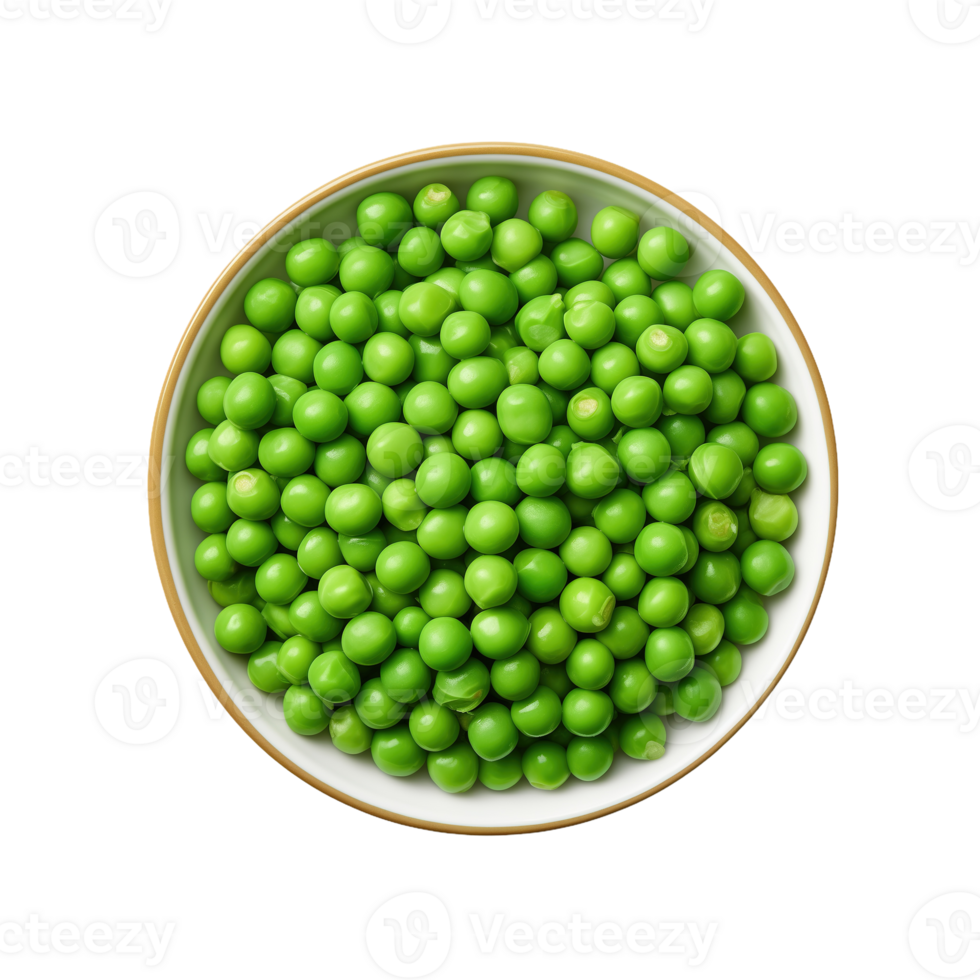 AI generated Green peas in a bowl isolated on transparent background png