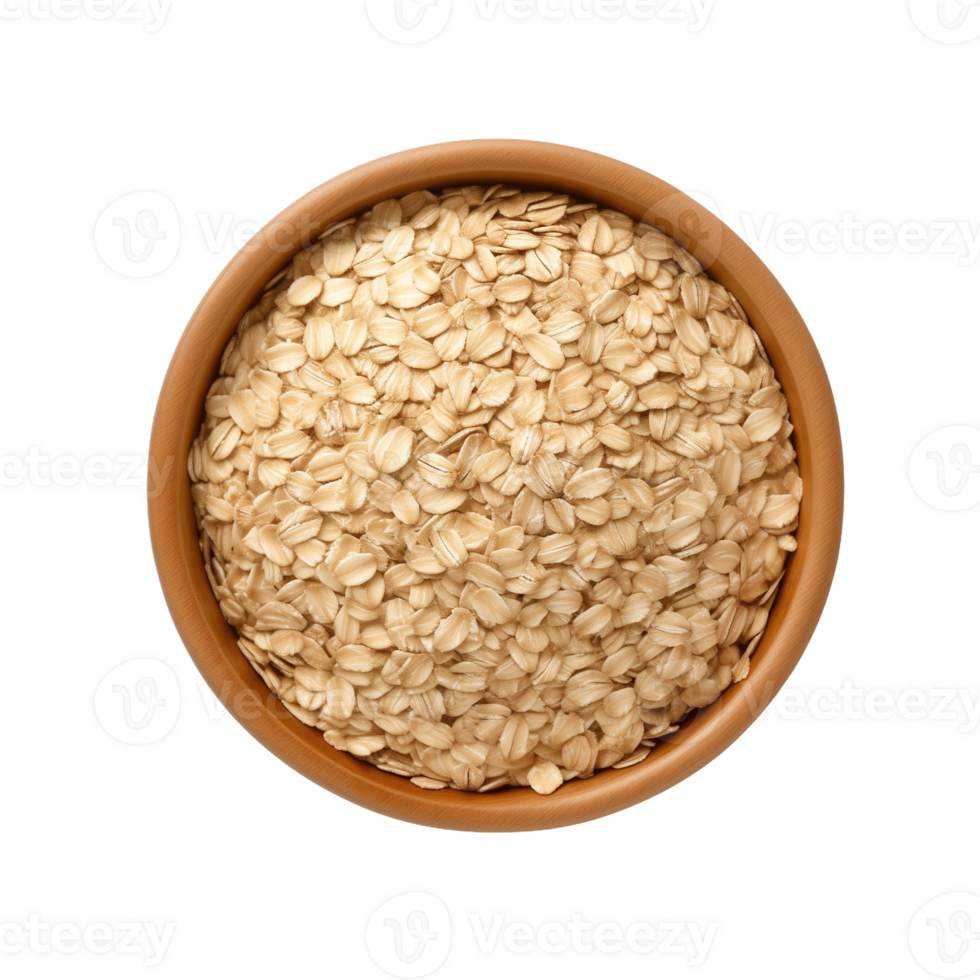AI generated Bowl with raw oatmeal on transparent background png