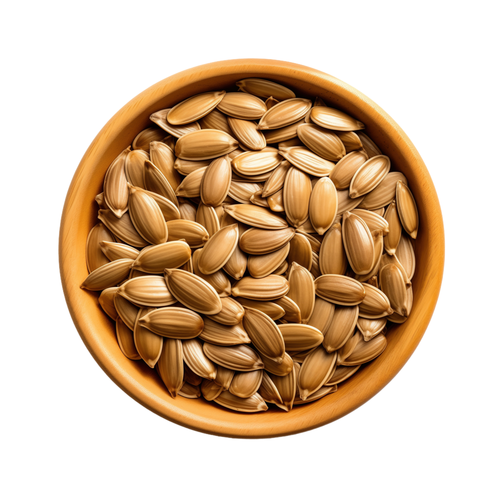 AI generated Sunflower seeds in a bowl isolated on transparent background png