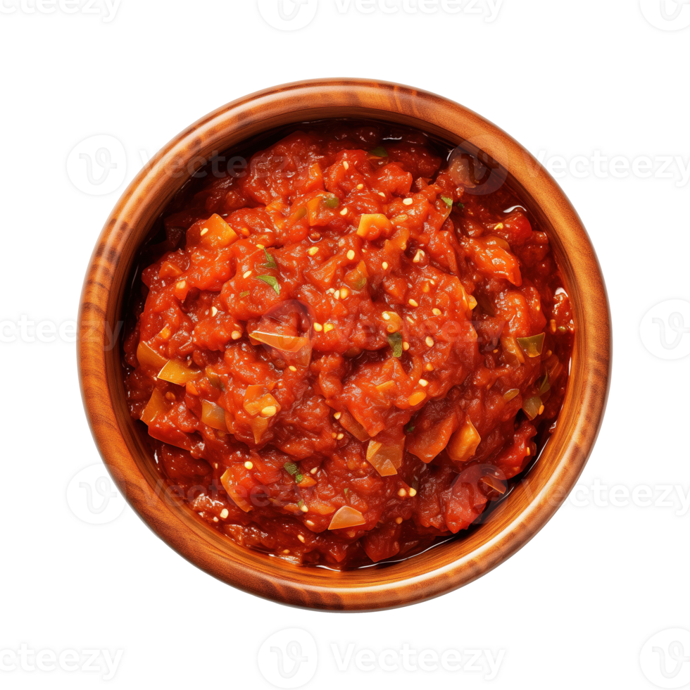AI generated Bowl of tasty chili sauce on transparent background png