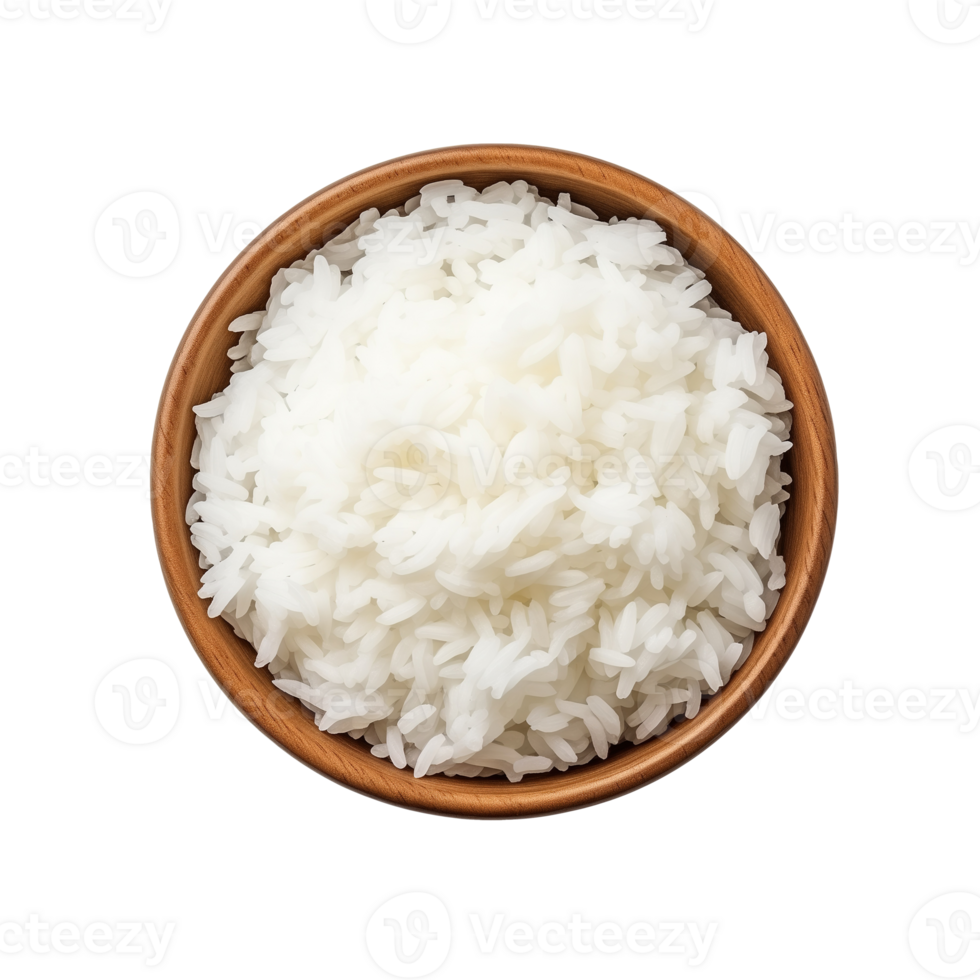 AI generated Bowl of boiled rice on transparent background png