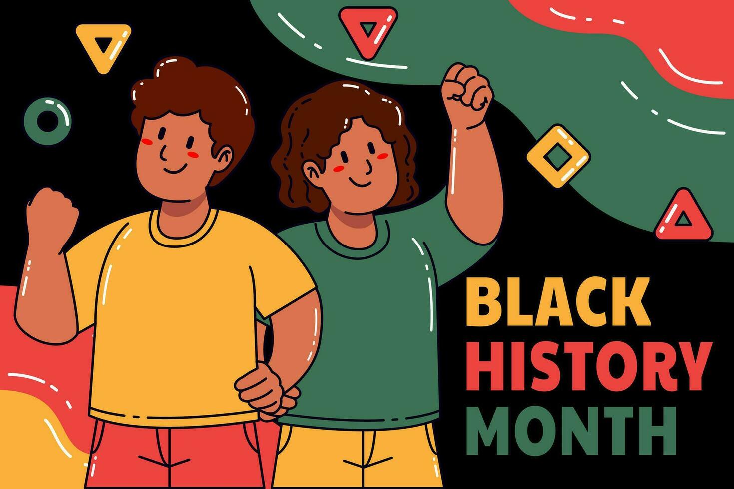 Black History Month banner with a man and a woman vector