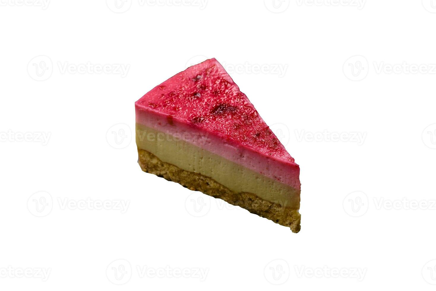 Delicious sweet cheesecake cake with mascarpone cheese, raspberries and jam photo