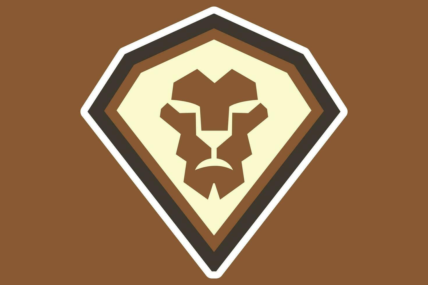 Lion head sticker logo vector design. lion king head sticker sign concept.