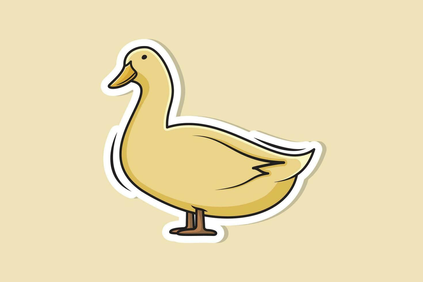 Duck vector sticker design illustration. Animal nature icon concept. colorful duck sticker design logo.