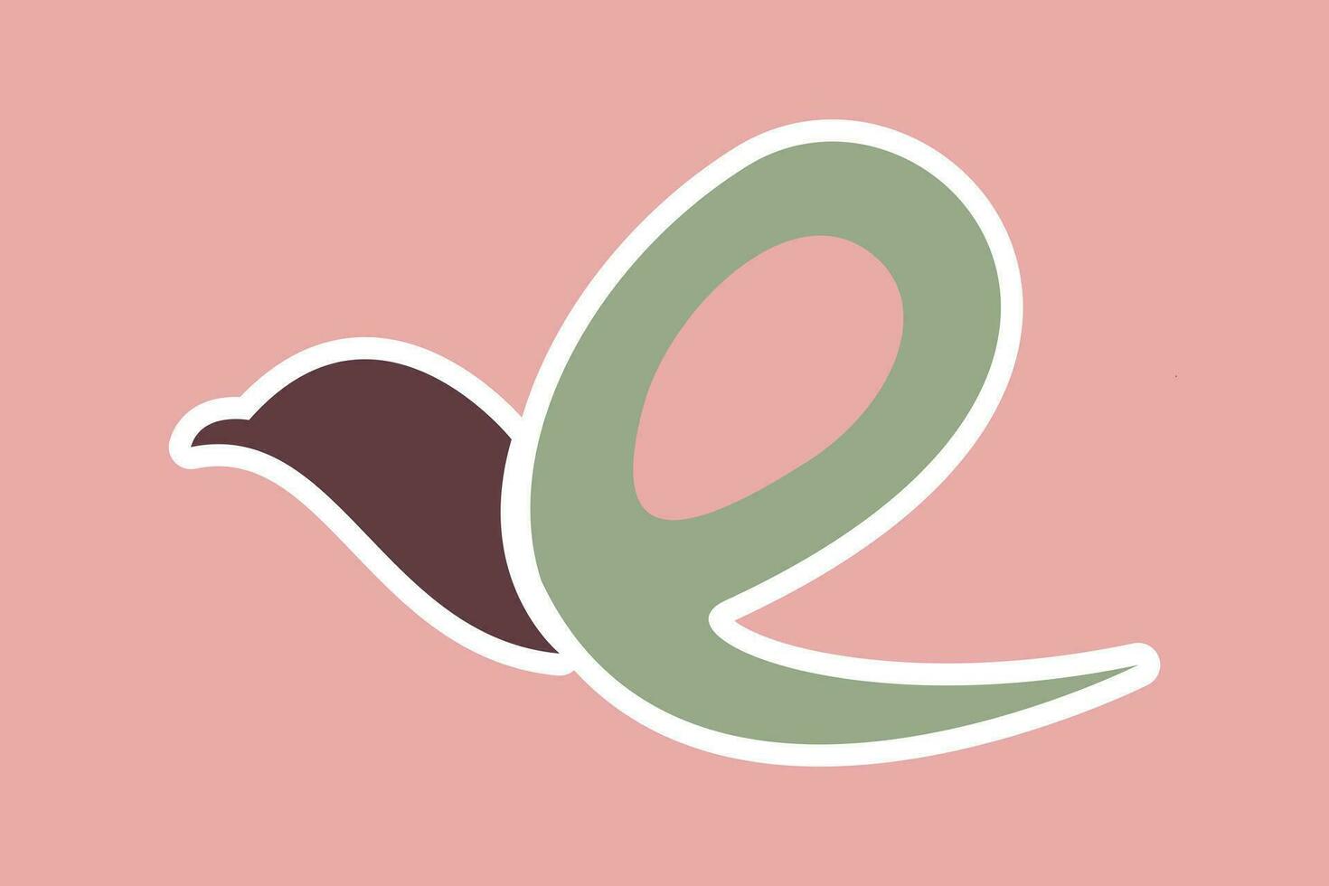Creative initial letter E with eagle bird sticker logo template vector illustration.