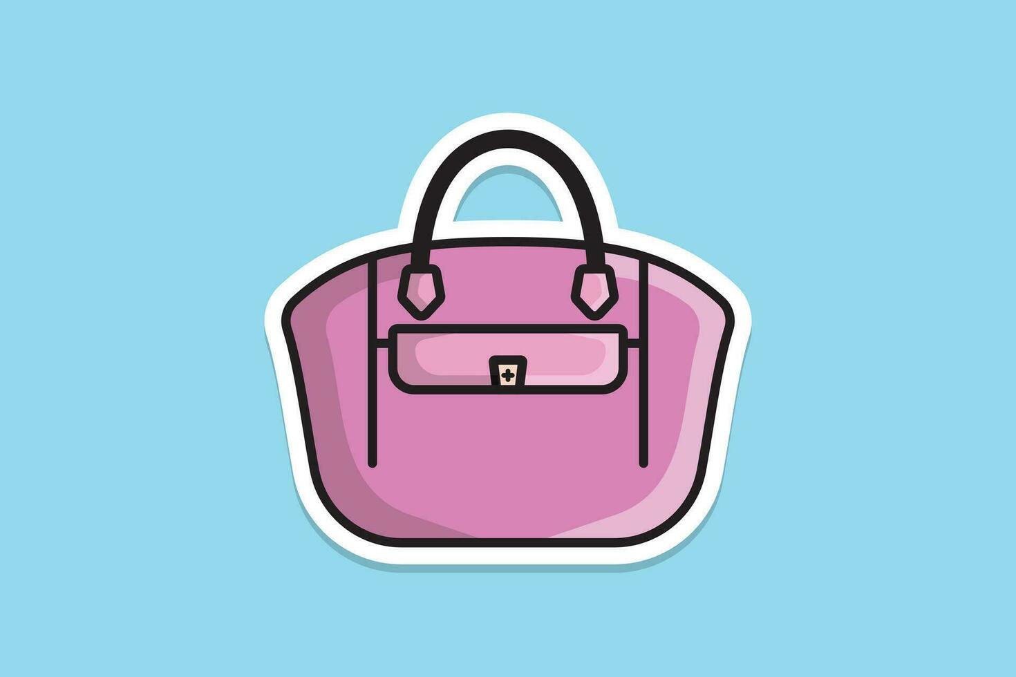 muchachas hermosa bolso o bolso pegatina diseño vector ilustración. belleza Moda objetos icono concepto. nuevo llegada mujer fiesta bolso pegatina diseño logo icono.