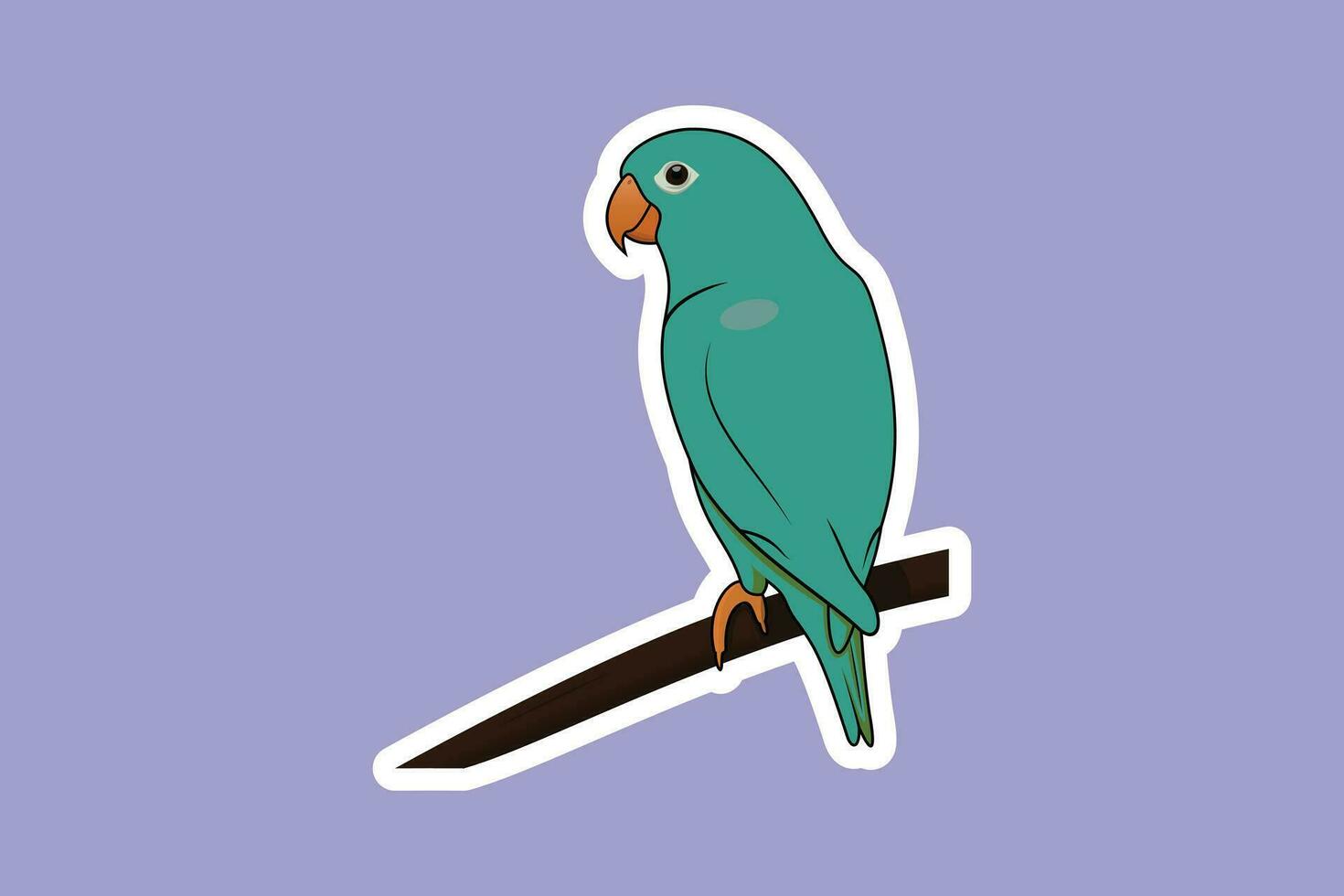 verde moderno y sencillo loro pájaro pegatina diseño vector ilustración. animal naturaleza icono concepto. resumen emblemas loro pegatina diseño logo.