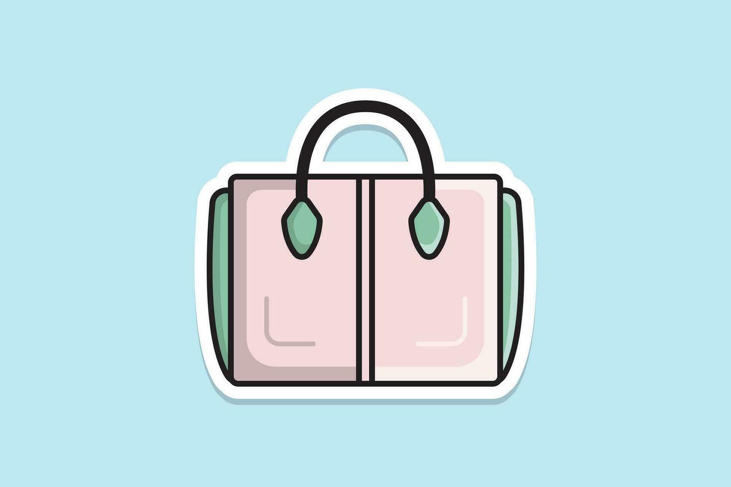 lustroso brillante vistoso mujer bolso diseño para Moda pegatina diseño vector ilustración. belleza Moda objetos icono concepto. de moda plano muchachas fiesta bolso pegatina diseño logo icono.