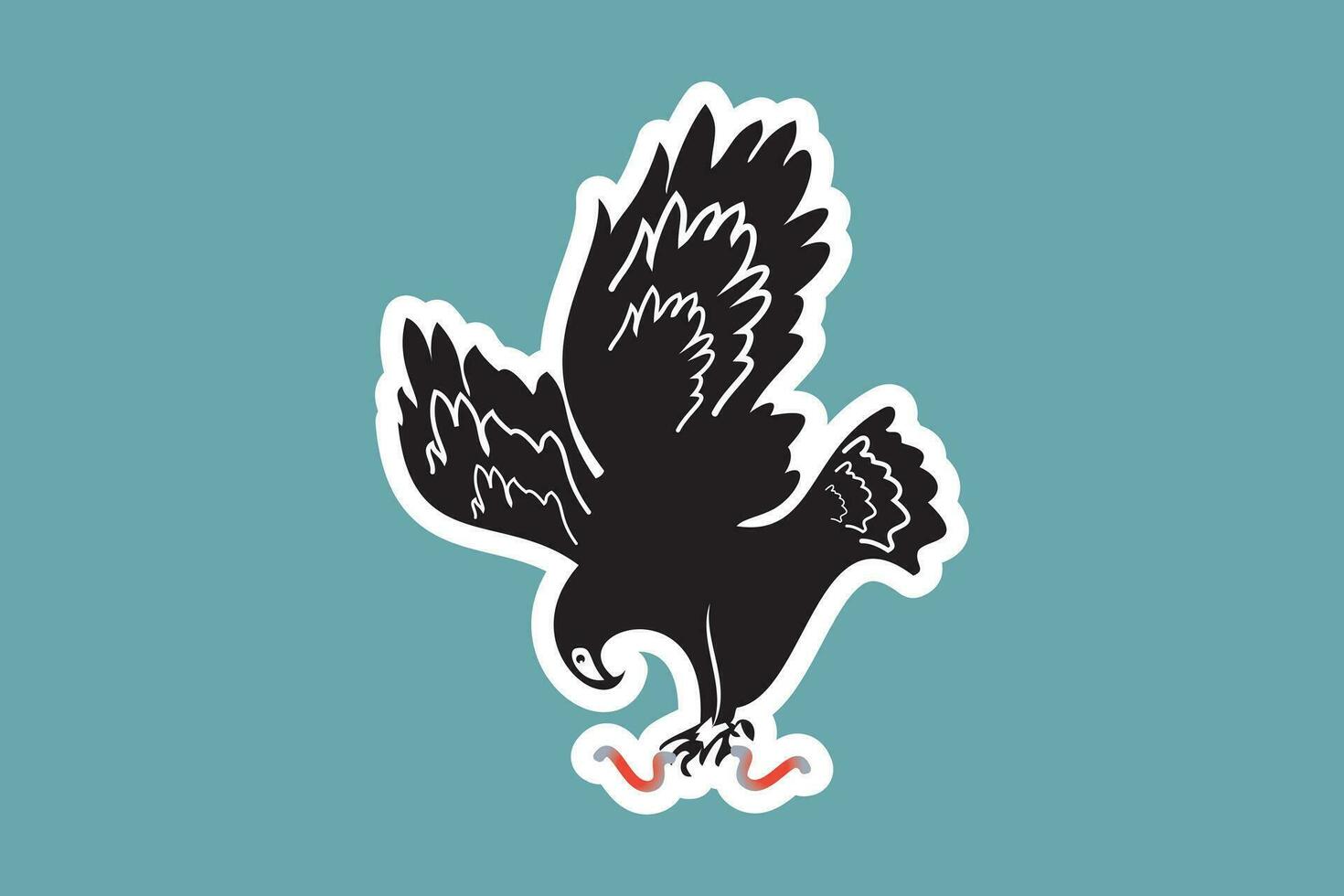 Eagle Bird logo Sticker design vector illustration. Animal nature icon concept. Bird eagle vector, eagle head logo, bird safe sticker design logo.