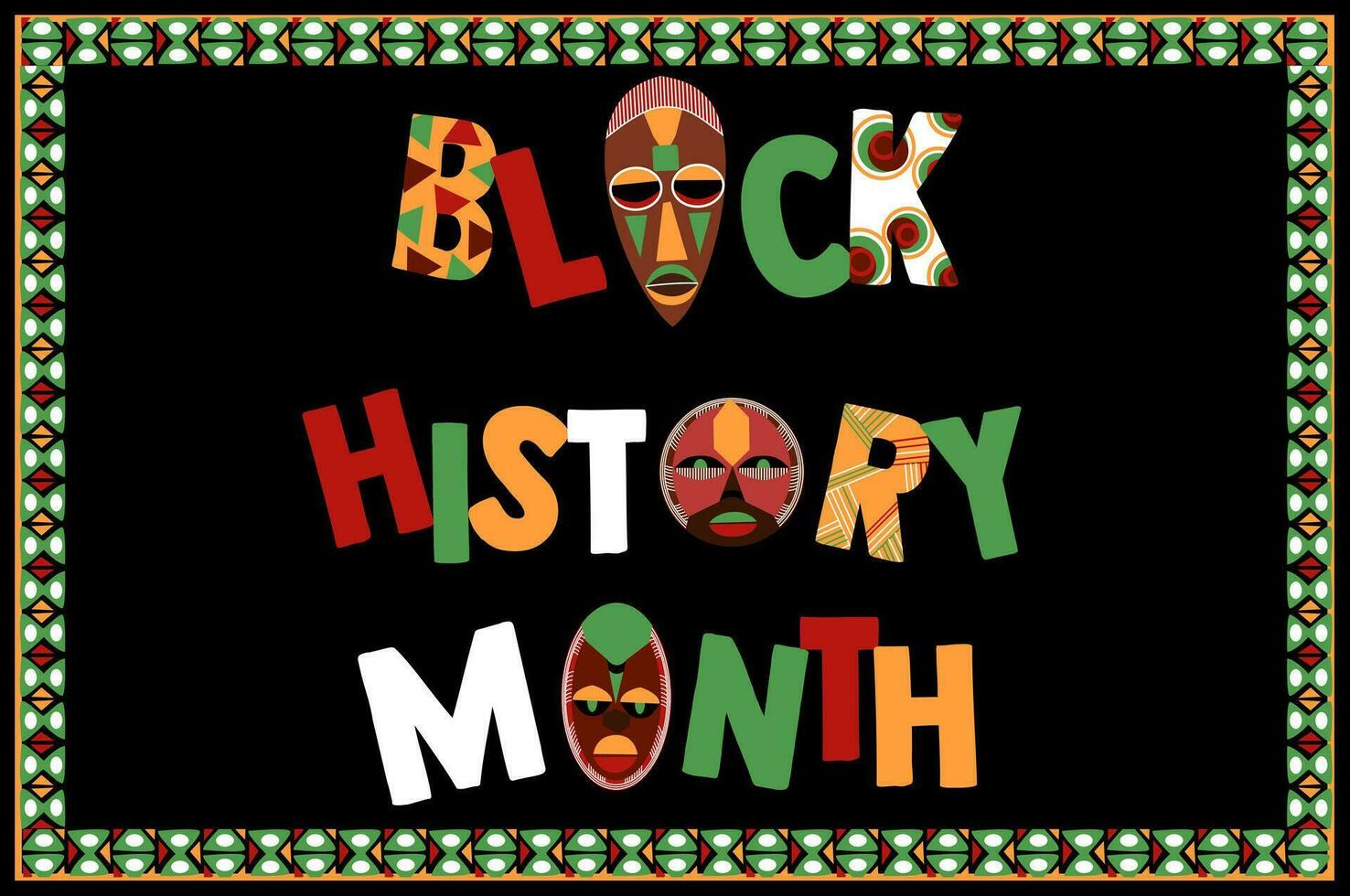 afroamericano negro historia mes letras vector