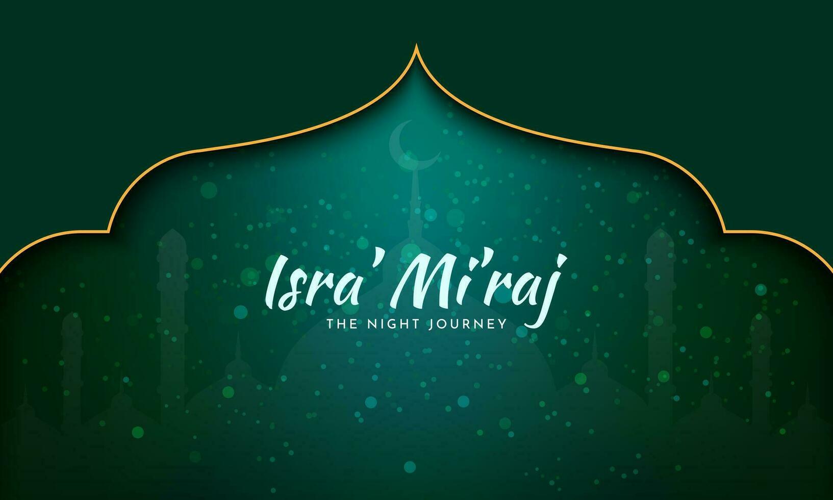 Al-Isra' wal Mi'raj. Night Journey of the Prophet Muhammad. Islamic background design. Vector Illustration