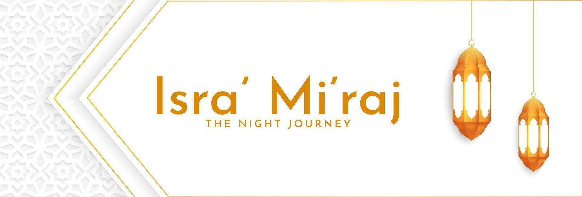 Al-Isra' wal Mi'raj Night Journey of the Prophet Muhammad. Islamic background design. Banner, poster, card template. Vector Illustration