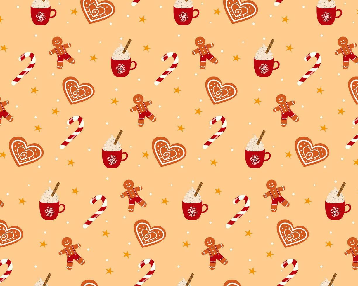 Christmas winter pattern cookies vector