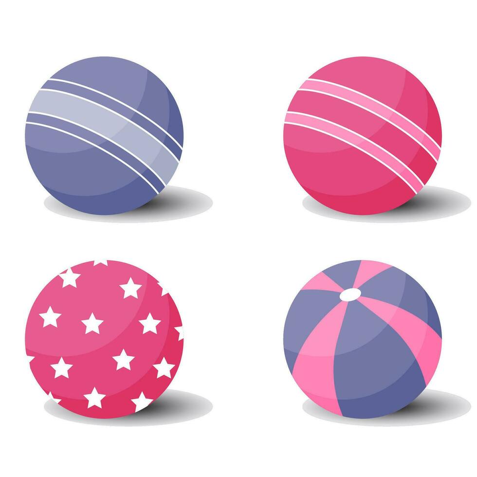 Children ball set toy. A set of children's balls in cartoon style. Vector illustration