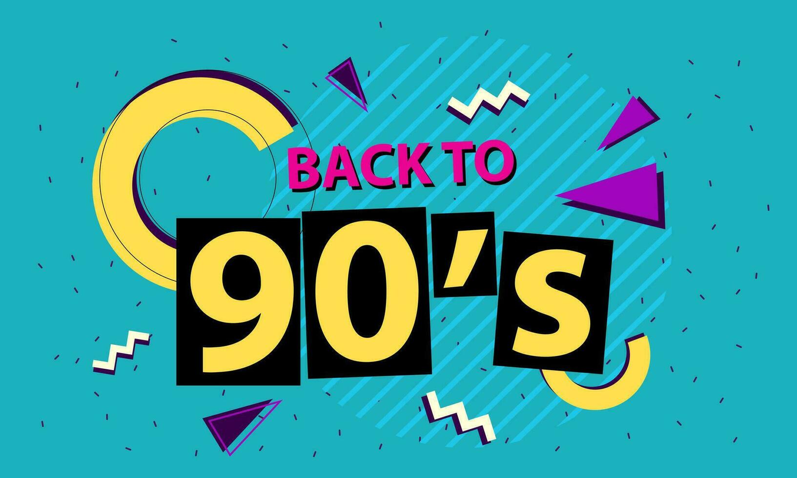 90s retro posters. Back in the 90s, 90s style background banner. Vector illustration