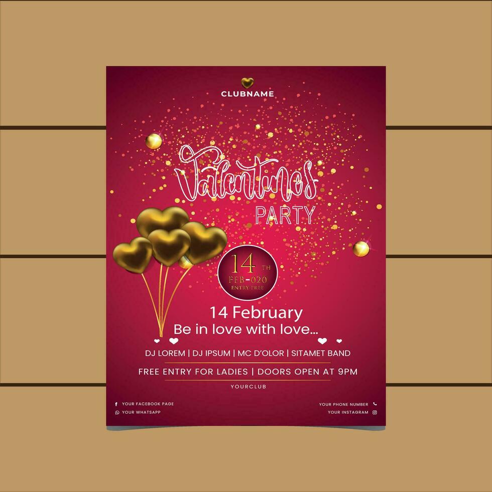 Set of flyer valentine day invitation banner template vector