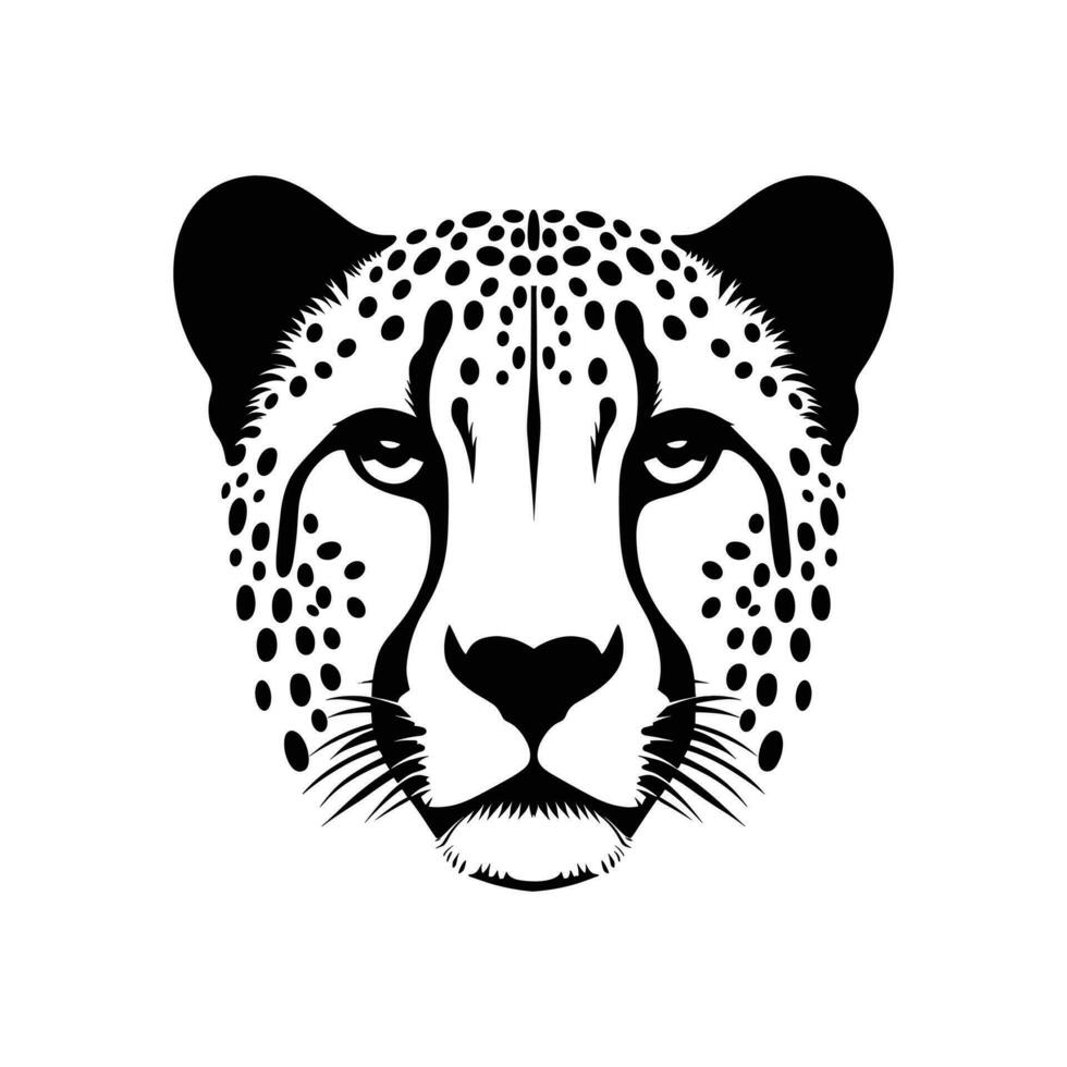 agraciado depredador leopardo cabeza logo símbolo en silueta vector Arte