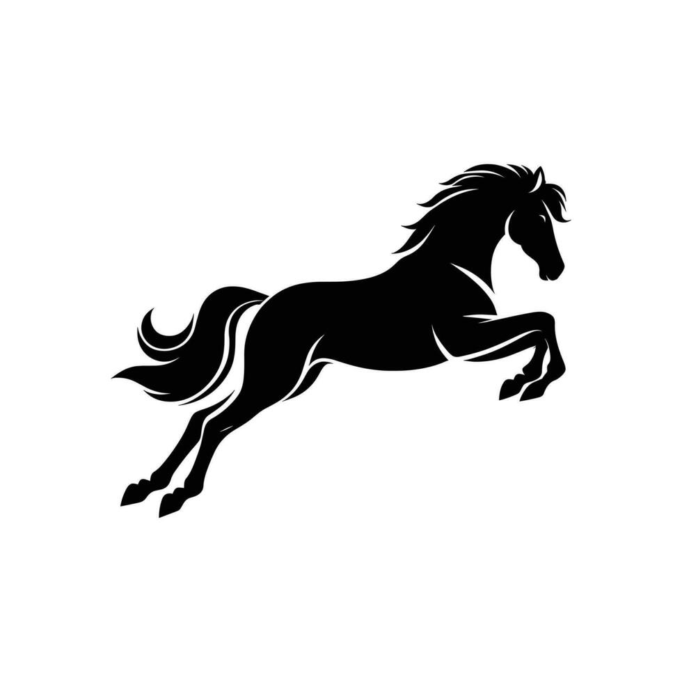 Dynamic Equine Symbol Vector Illustration of Silhouetted Rearing Horse Icon