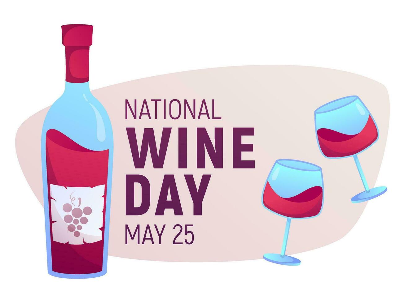 National Wine Day May 25th. Vector illustration. Holiday poster