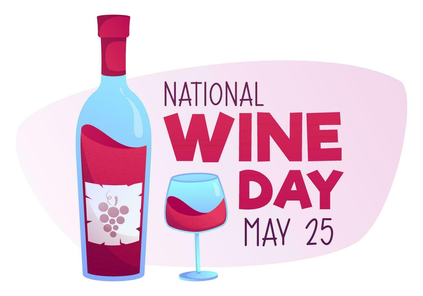 National Wine Day May 25, vector illustration on white background