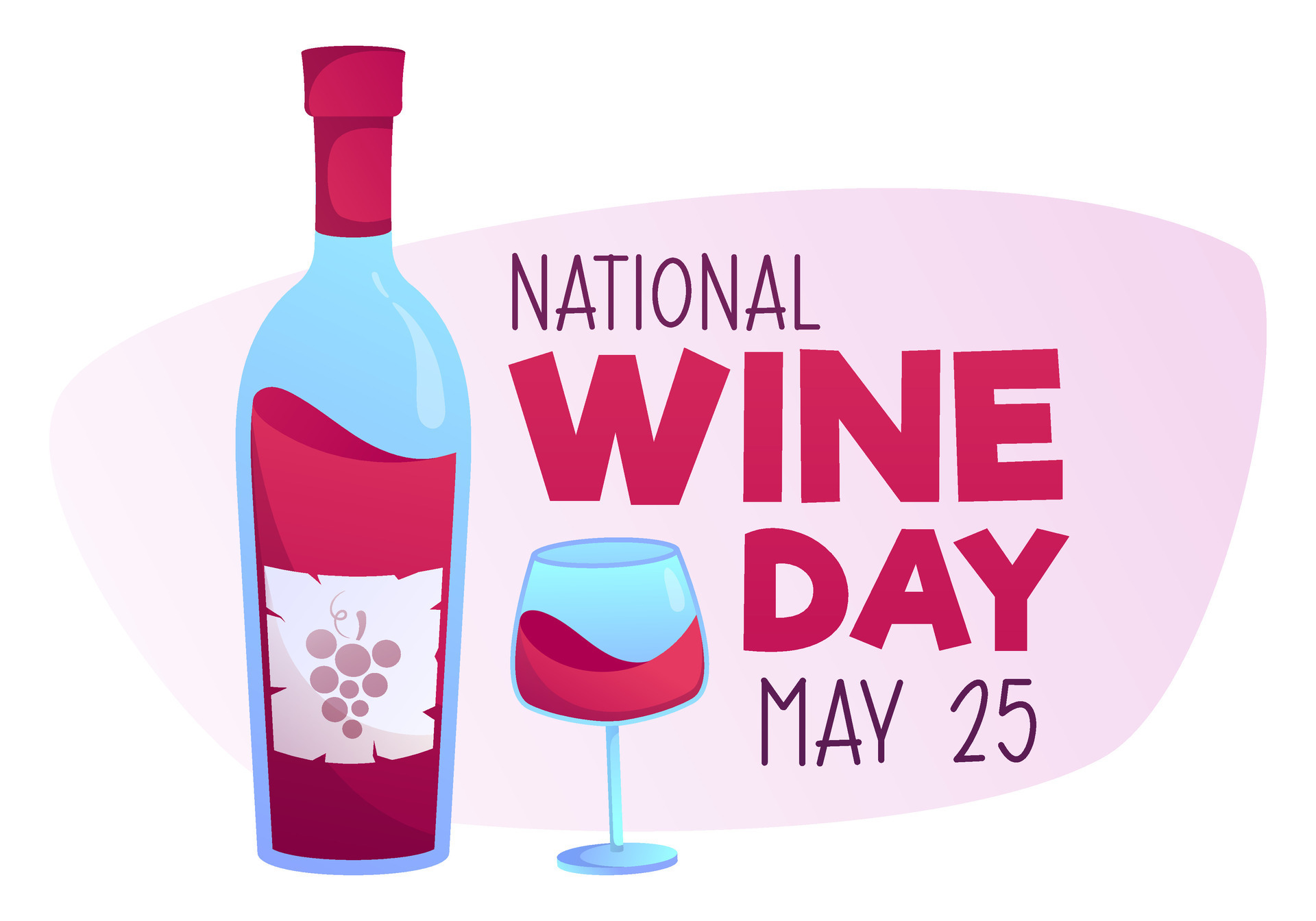 National Wine Day May 25, vector illustration on white background