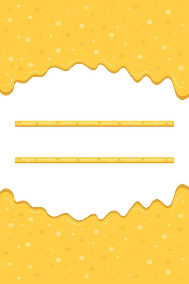 Cheese frame drops background. Liquid cheese drip vector