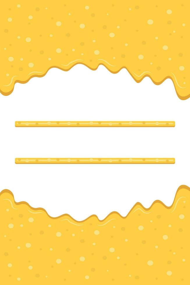 Cheese frame drops background. Liquid cheese drip vector