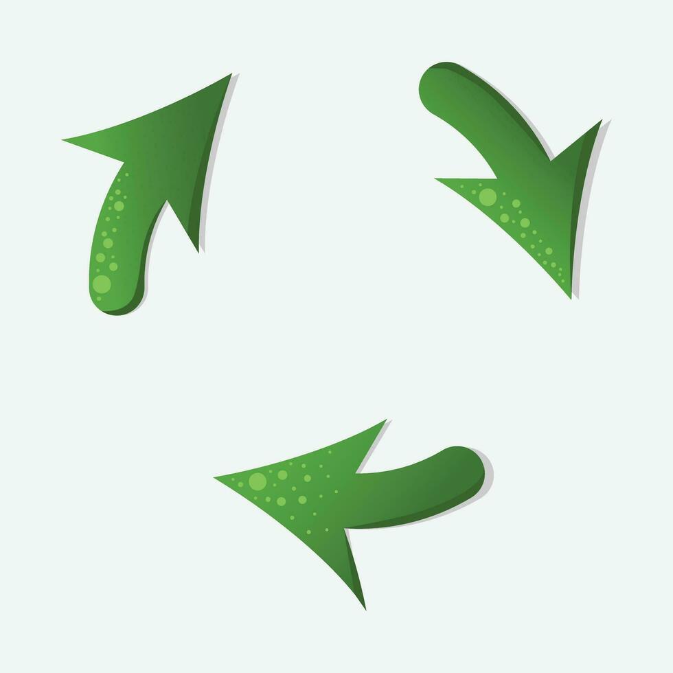 Flat Green Arrows Recycle, World Earth Day, Environment day, Ecology concept vector