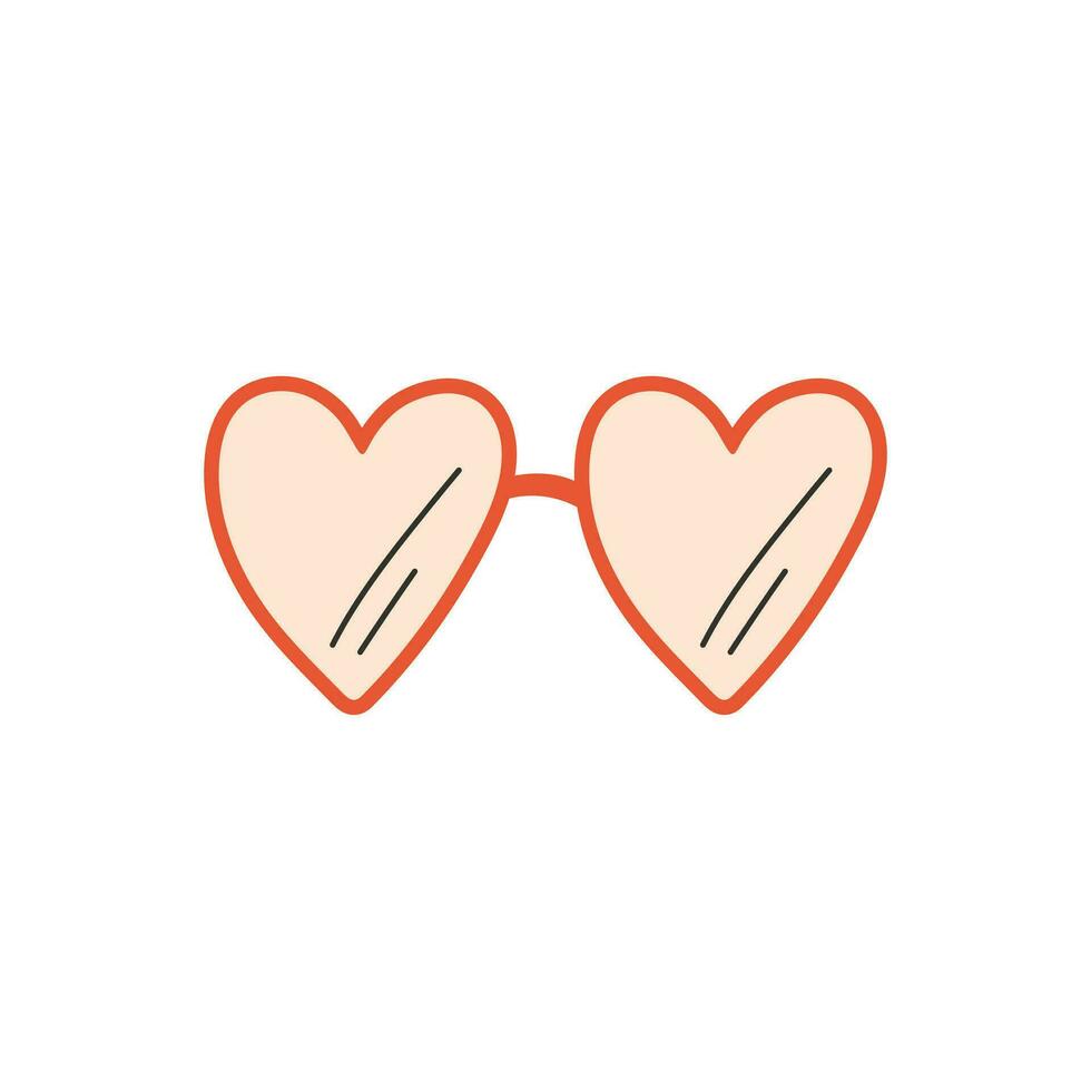 Glasses in the shape of a heart. Symbol of love, romance. Design for Valentine's Day. vector