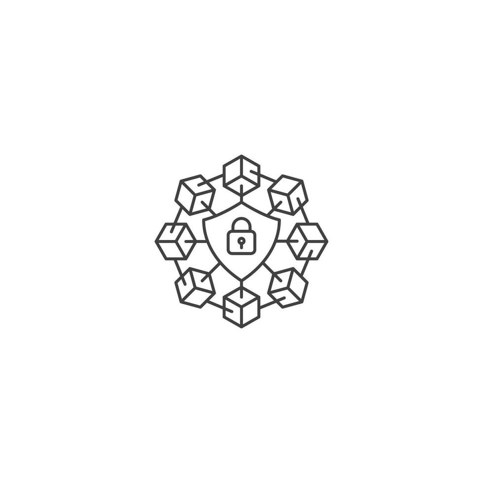 Encryption, Cyber security. Vector icon outline template