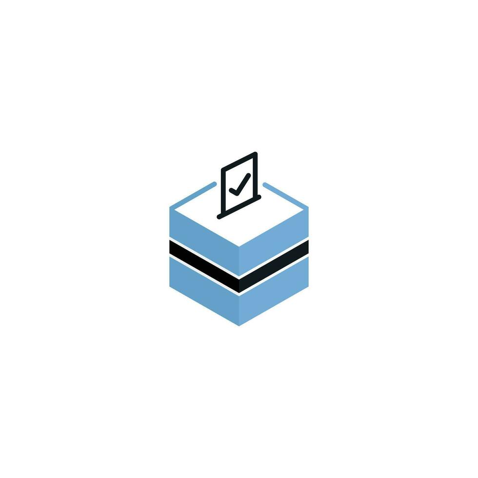 Botswana elección concepto, democracia, votación votación caja con bandera. vector icono ilustración