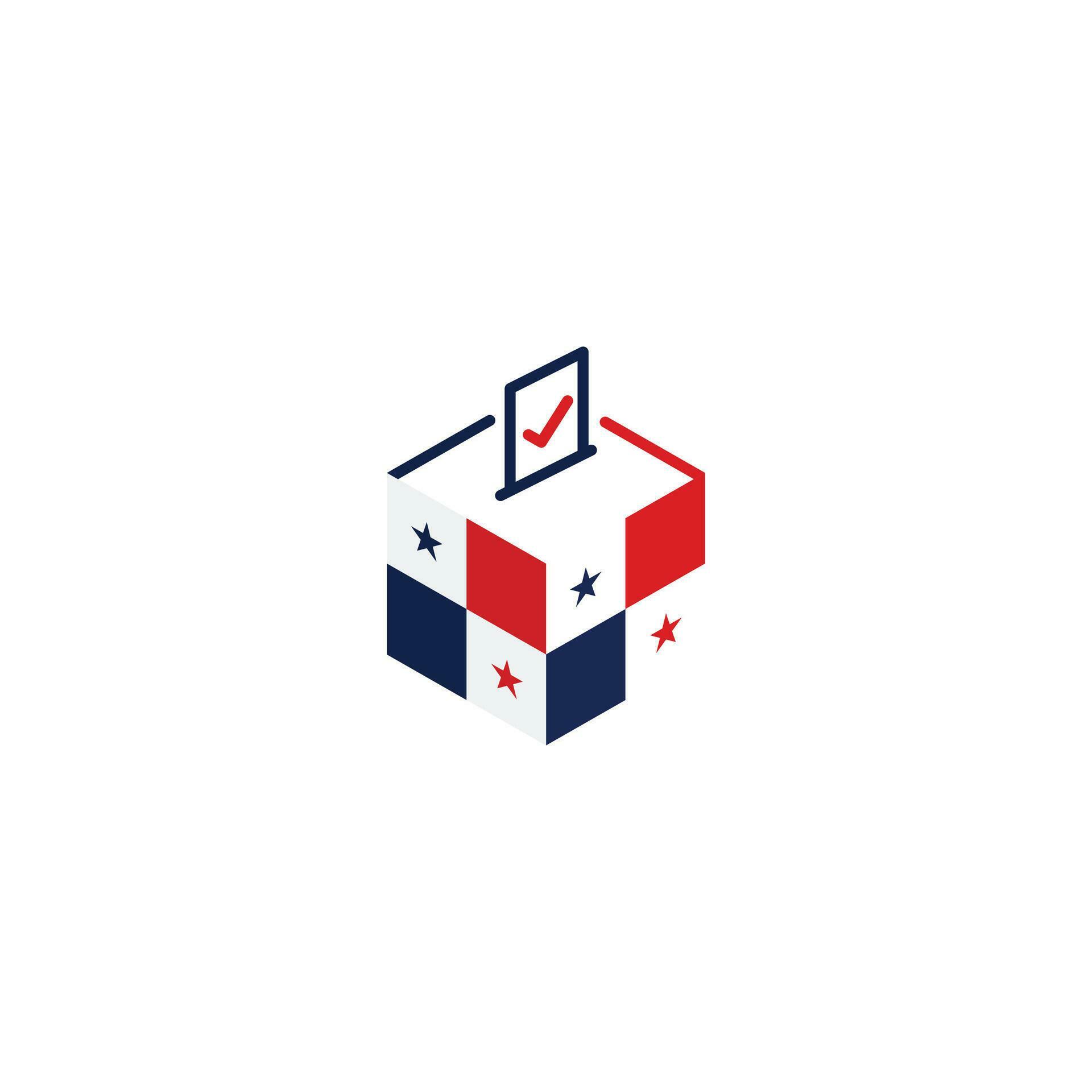 Panama election concept, democracy, voting ballot box with flag. Vector