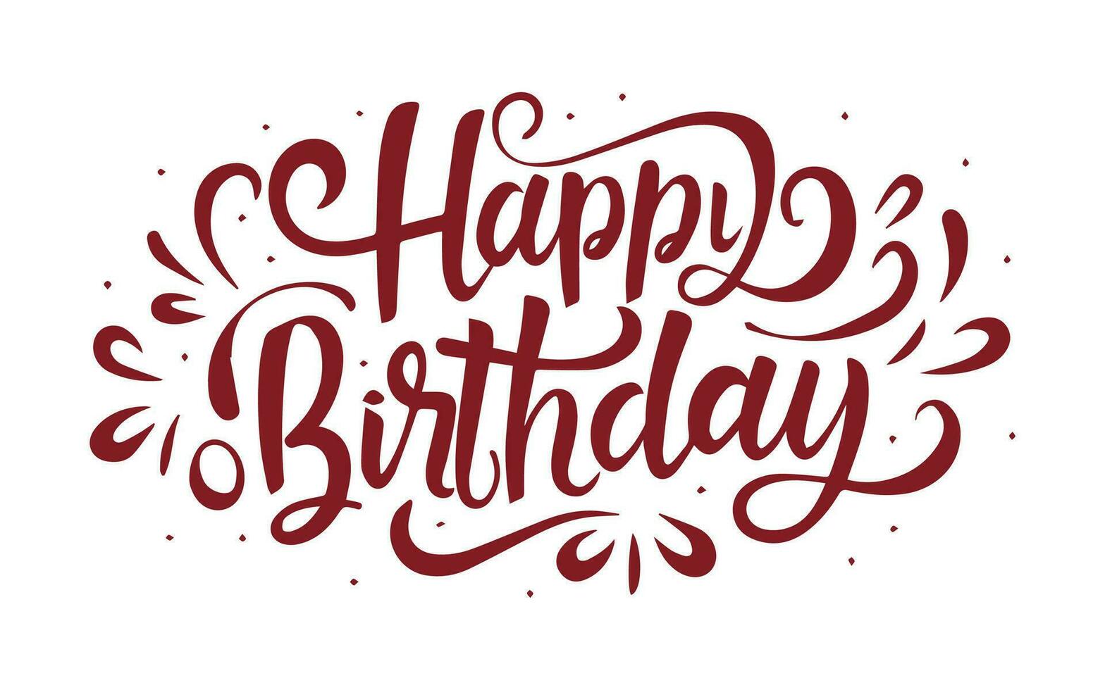 Happy birthday text with elements on white background vector