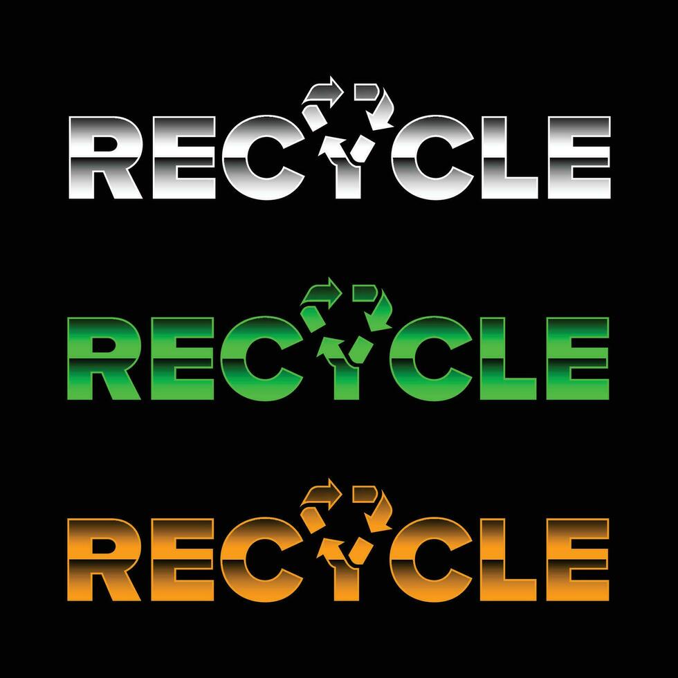 recycling logo vector element, recycling icon template