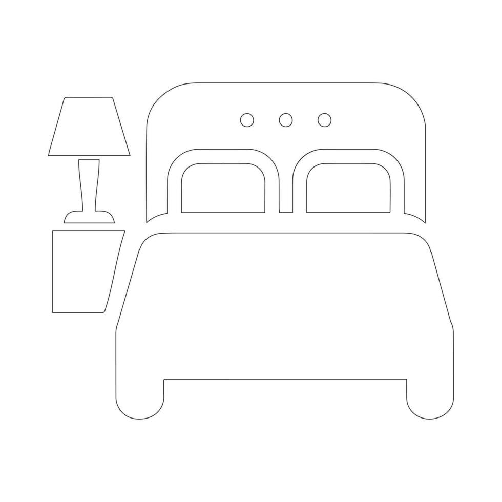 Vector icon of a double bed