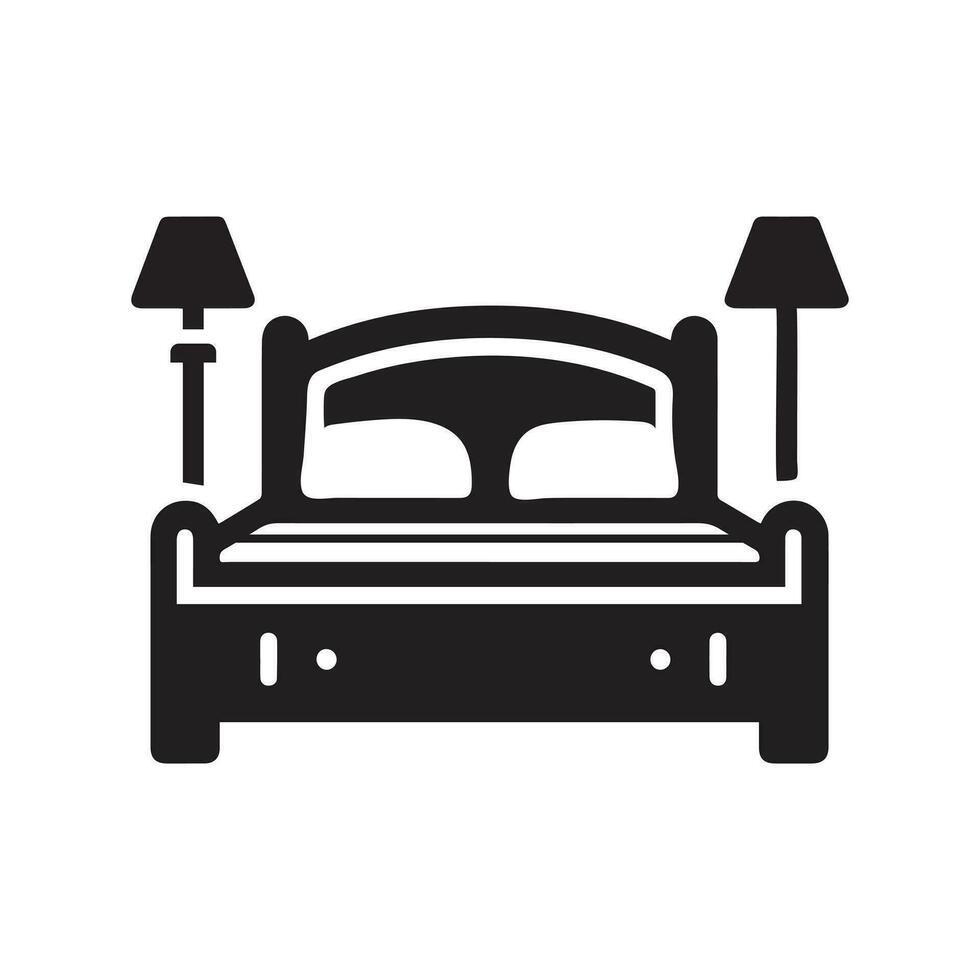 Vector icon of a double bed