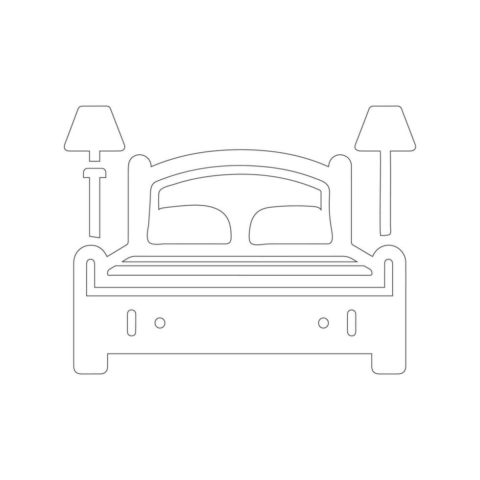 vector icono de un doble cama